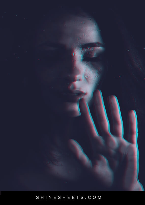 sad woman looking through the window