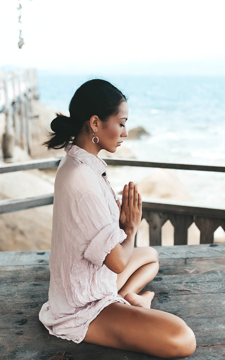 woman meditating on her life goals