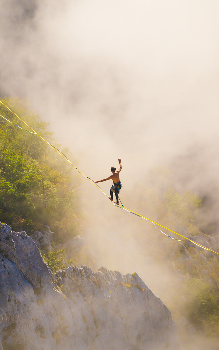 orthorexia illustration of woman walking on a rope