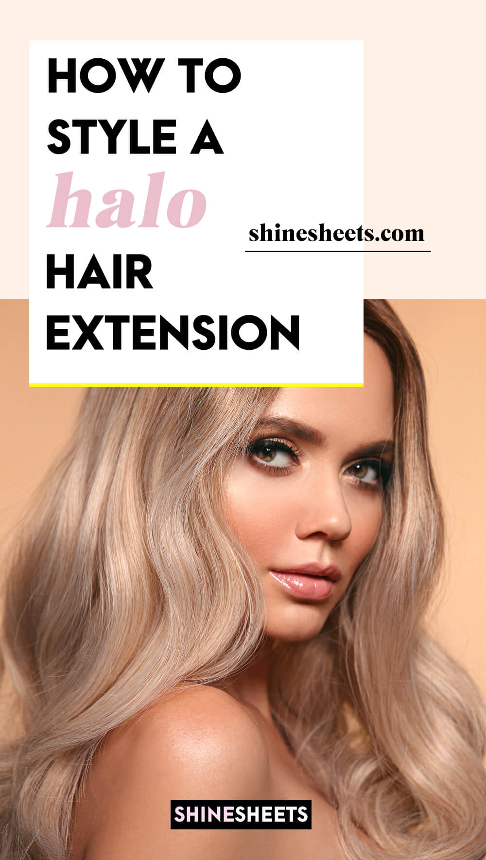woman as an example on how to style halo hair extension