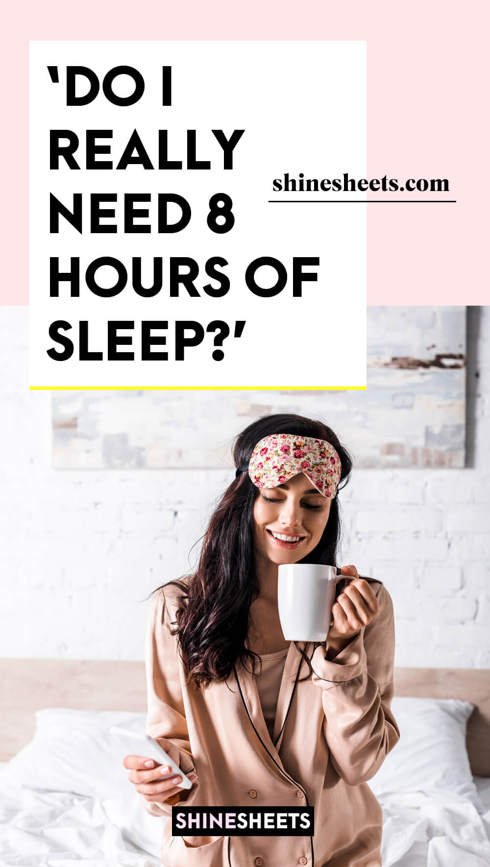 woman drinking coffee in the morning after 8 hours of sleep