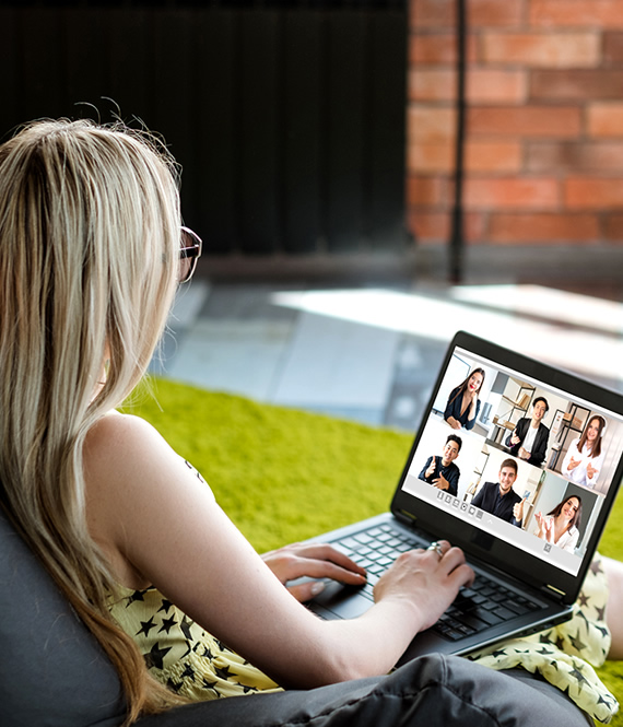 woman on a virtual meeting