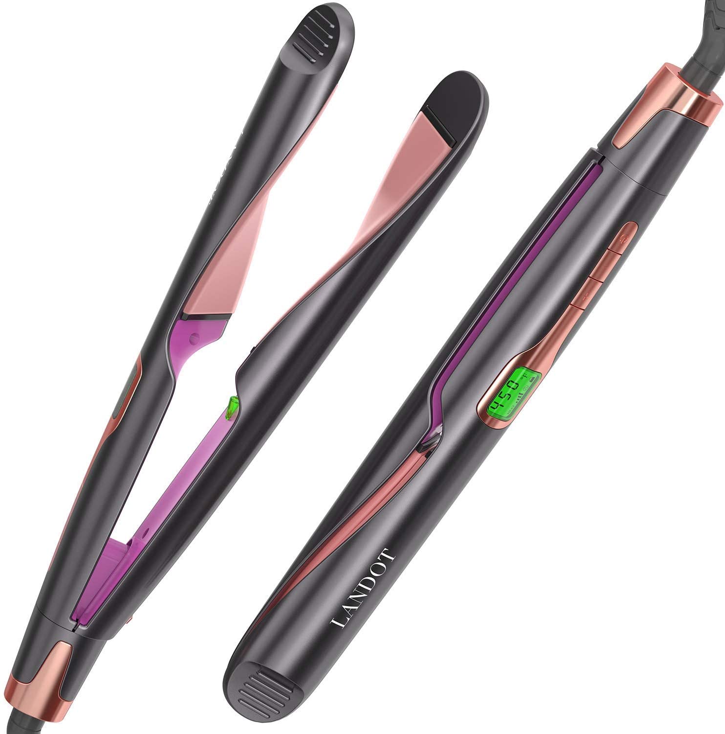 LANDOT Hair Straightener and Curler 2 in 1