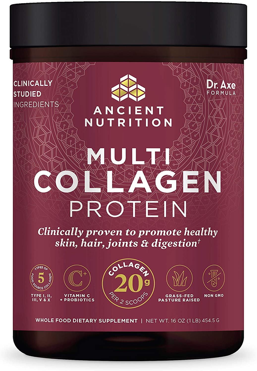 Ancient Nutrition - Multi Collagen Protein Powder - Pure, Collagen Peptides for mature skin