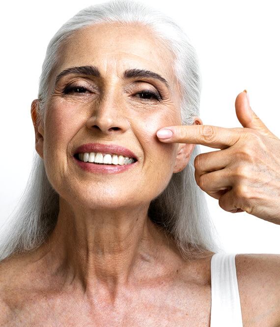 beautiful woman with healthy mature skin