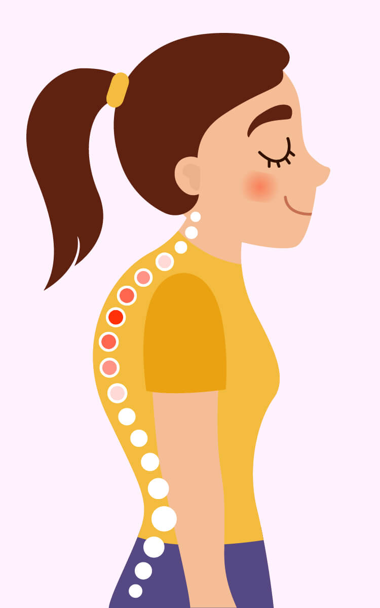 bad posture with hunched upper back