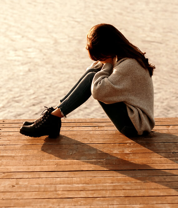 grieving woman