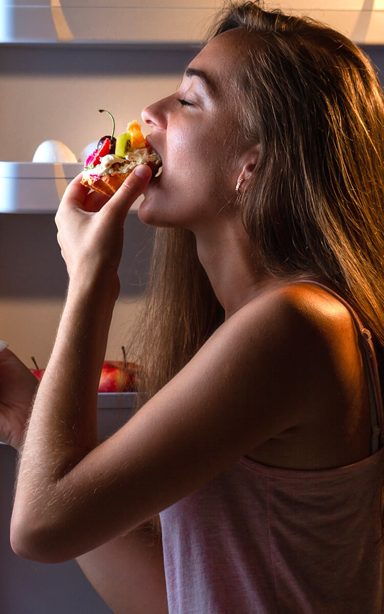 woman midnight snacks