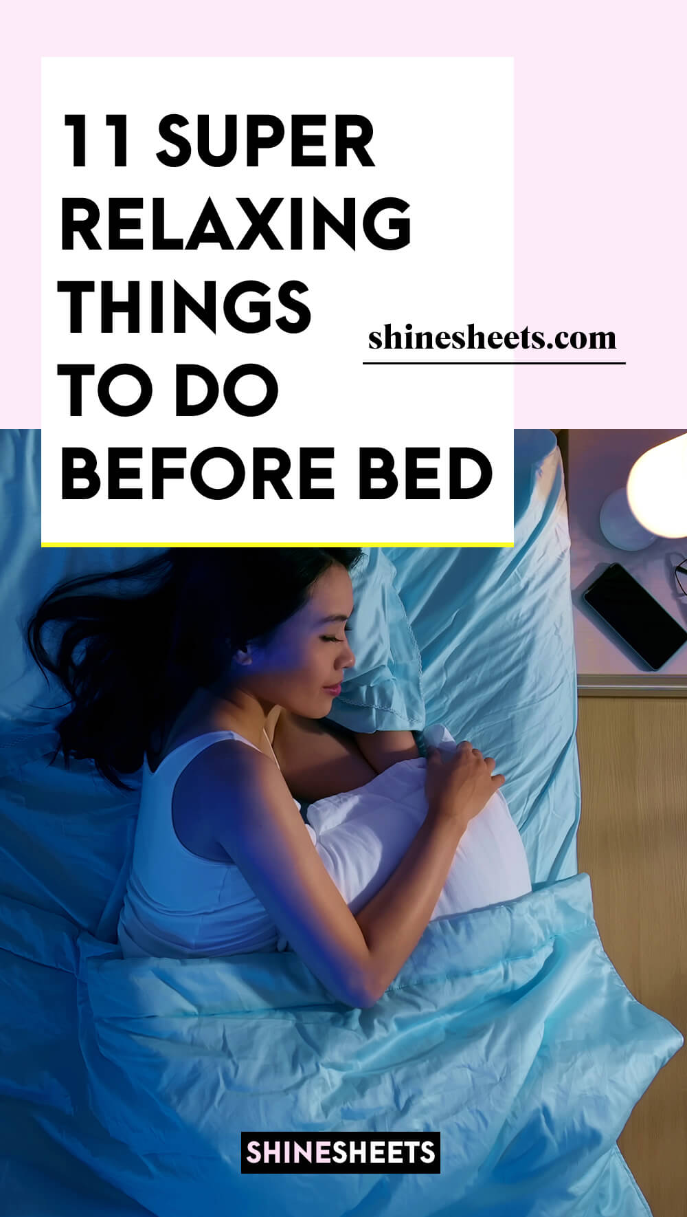 woman practicing relaxing things to do before bed for better sleep