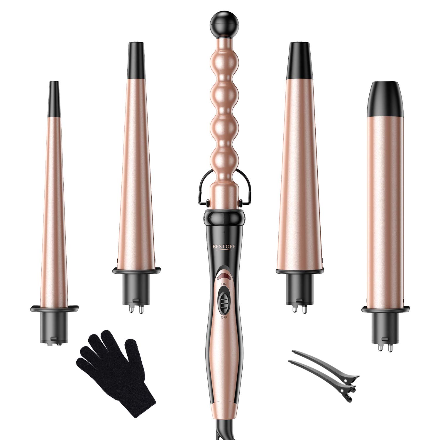 Curling Iron and Curling Wand Set With Interchangeable Ceramic Barrels