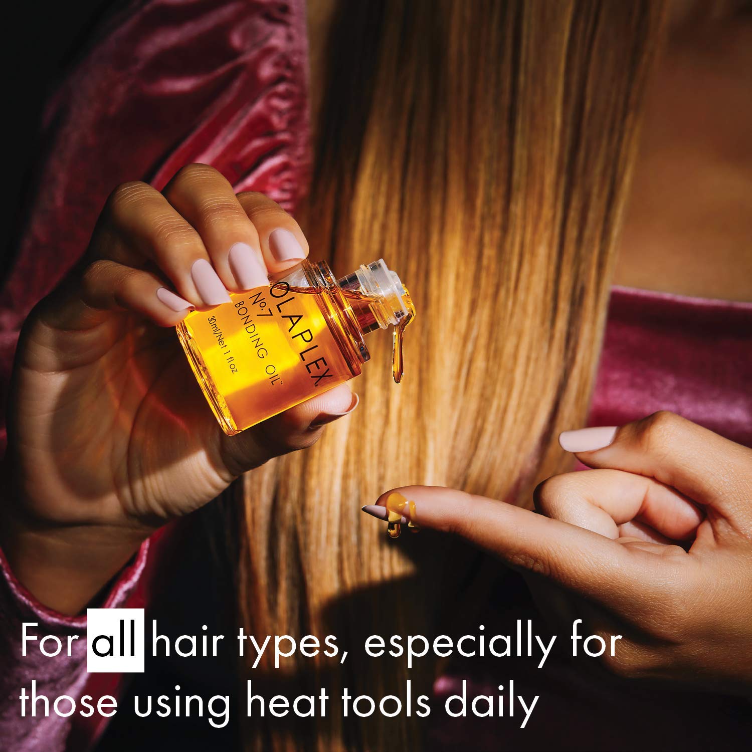 Olaplex Bonding Oil used as heat protectant for wavy hair