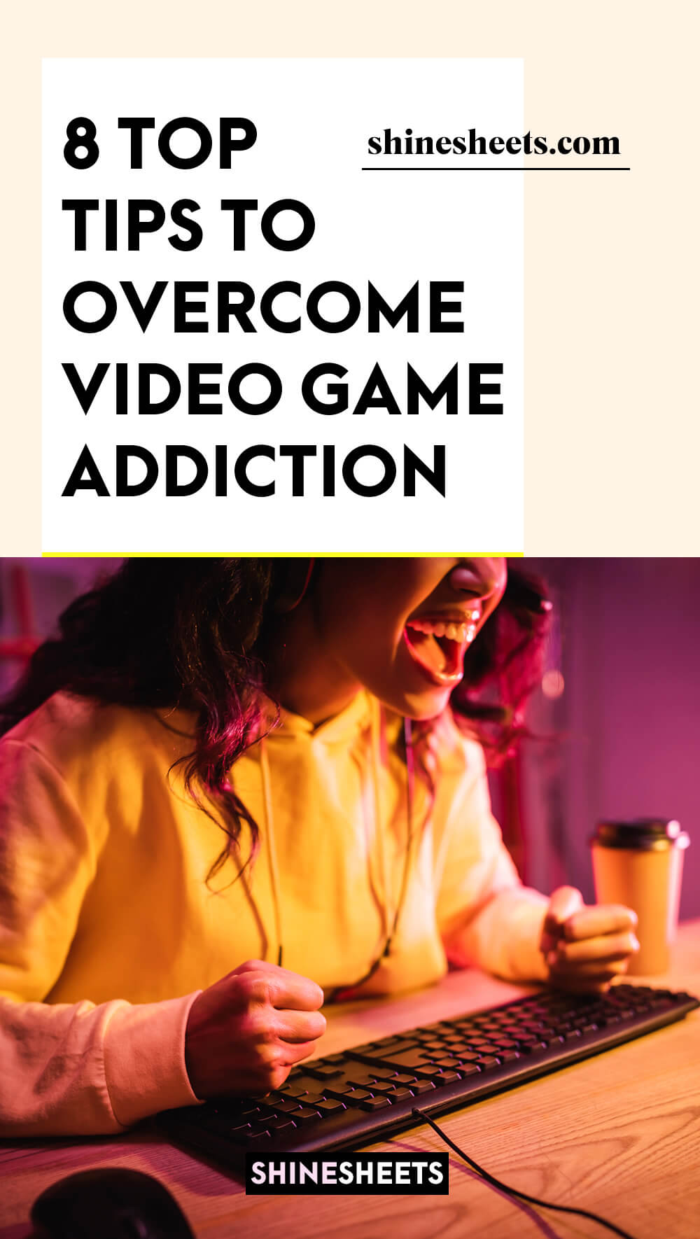 a girl with video game addiction screaming