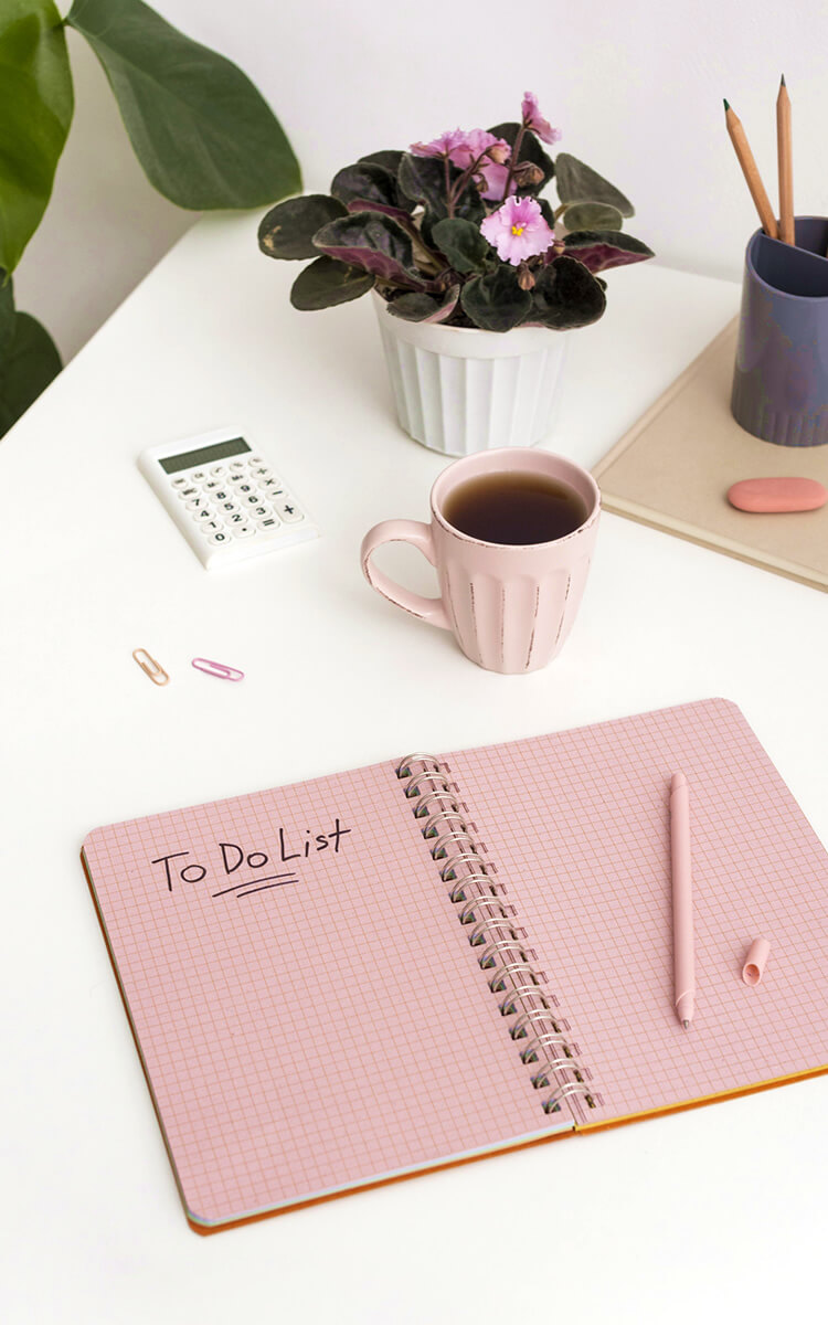 cute notebook with to do list