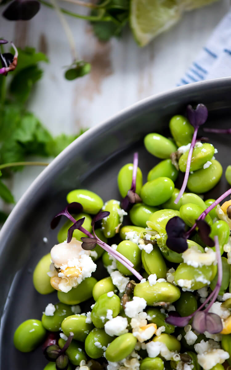 edamame salad with goat cheese