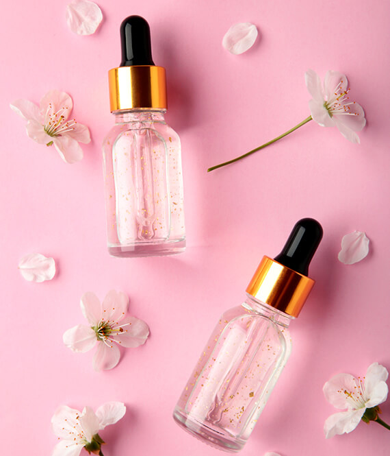 face care serum bottles