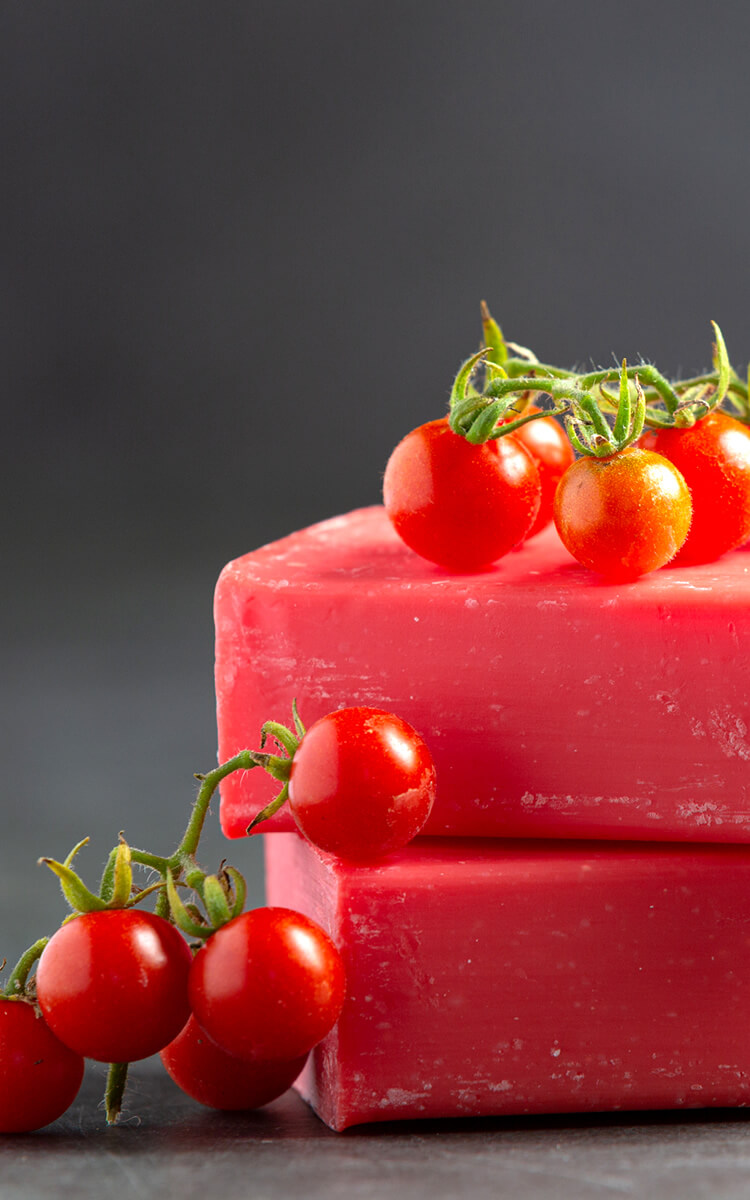 natural soap made with tomatoes