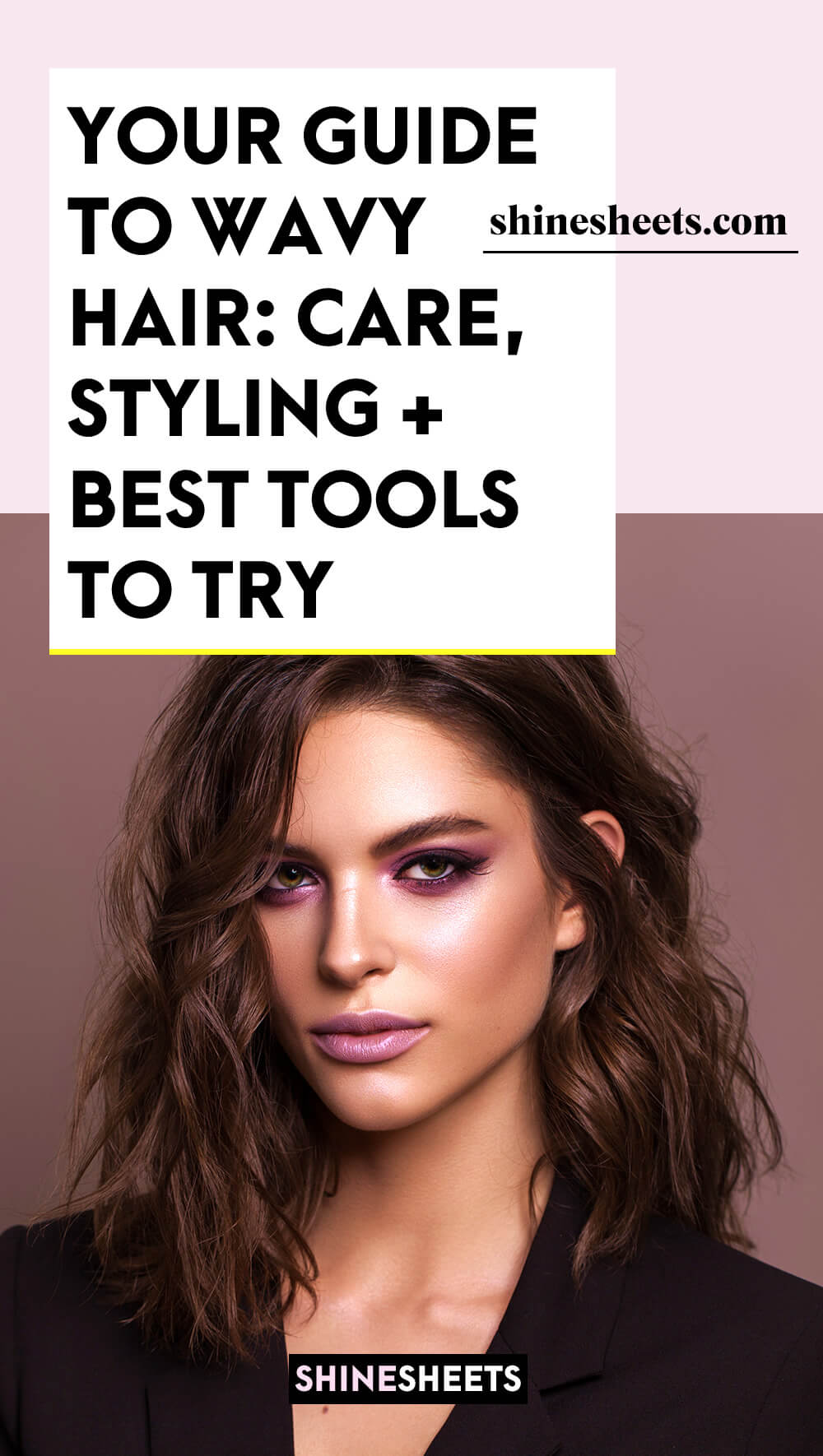 stylish woman with beautiful wavy hair