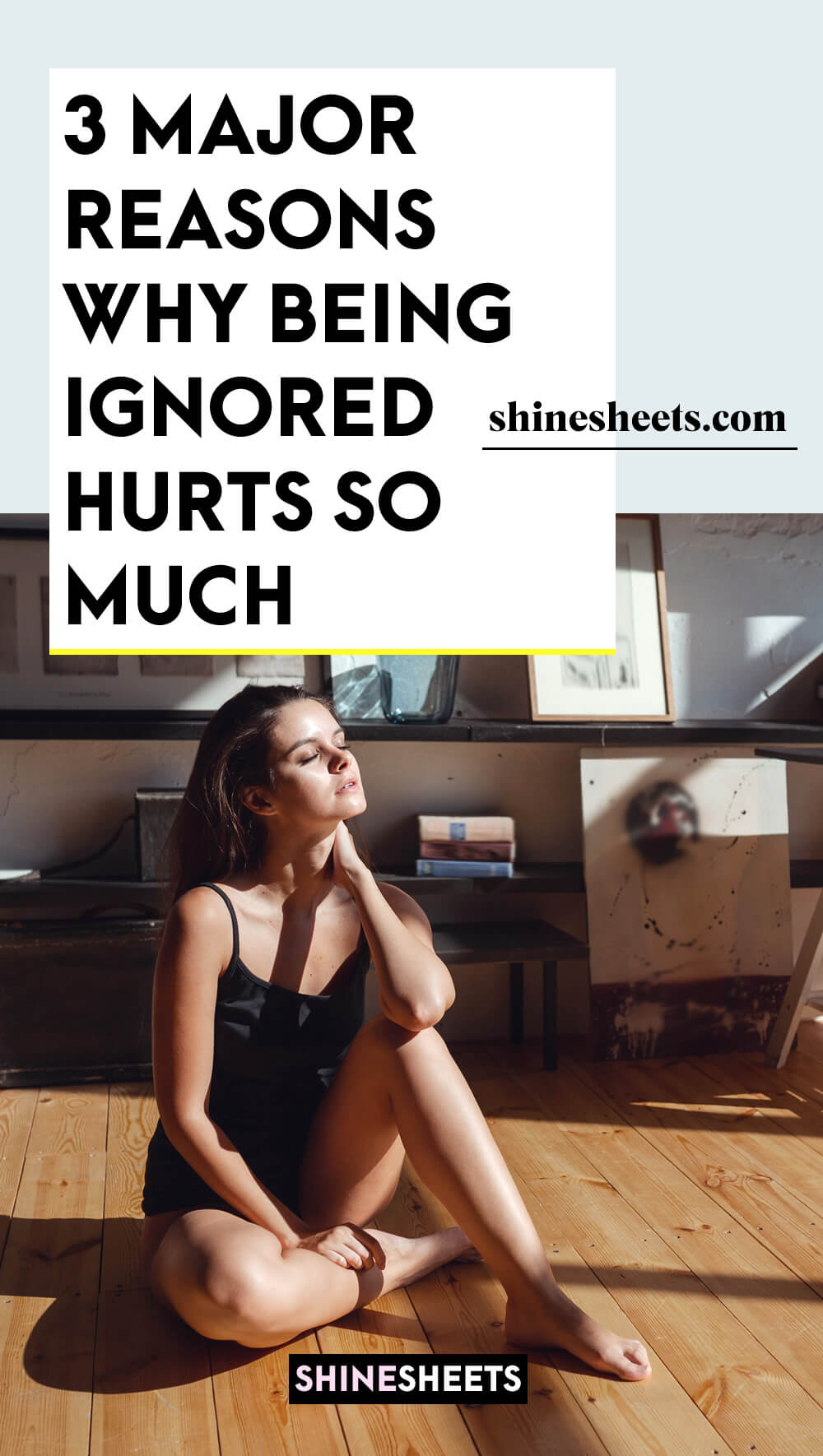 woman in her studio thinking why being ignored hurts so much