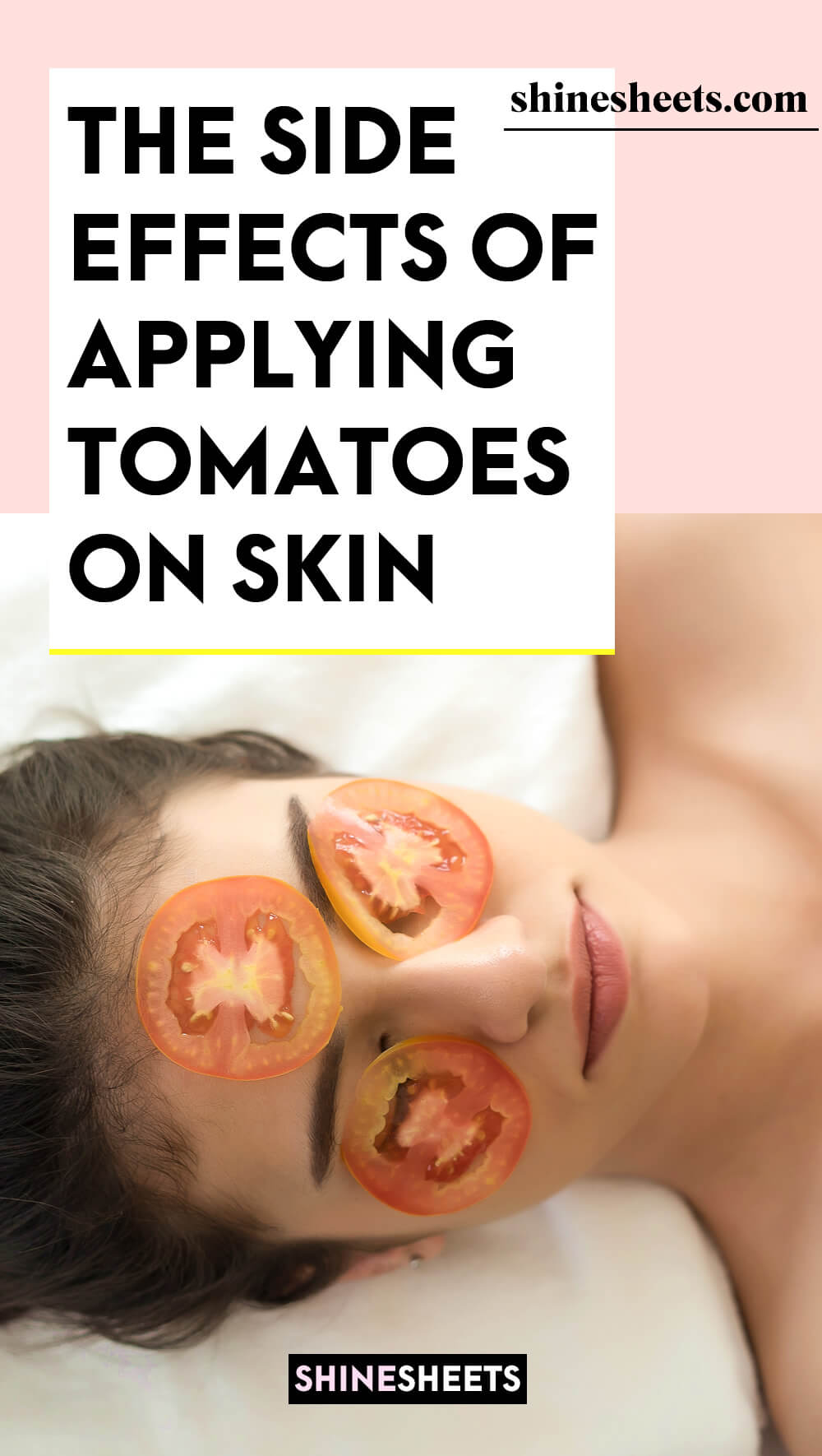 woman with tomato skincare mask