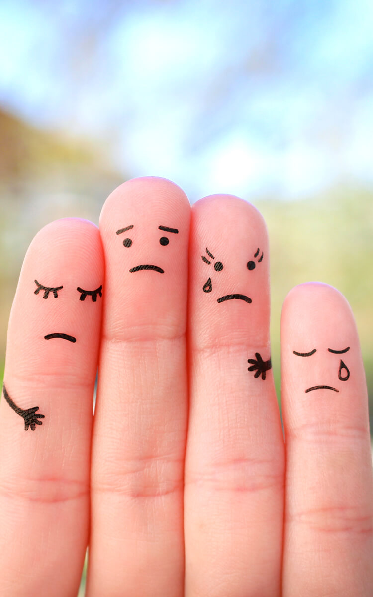 finger art unhappy family