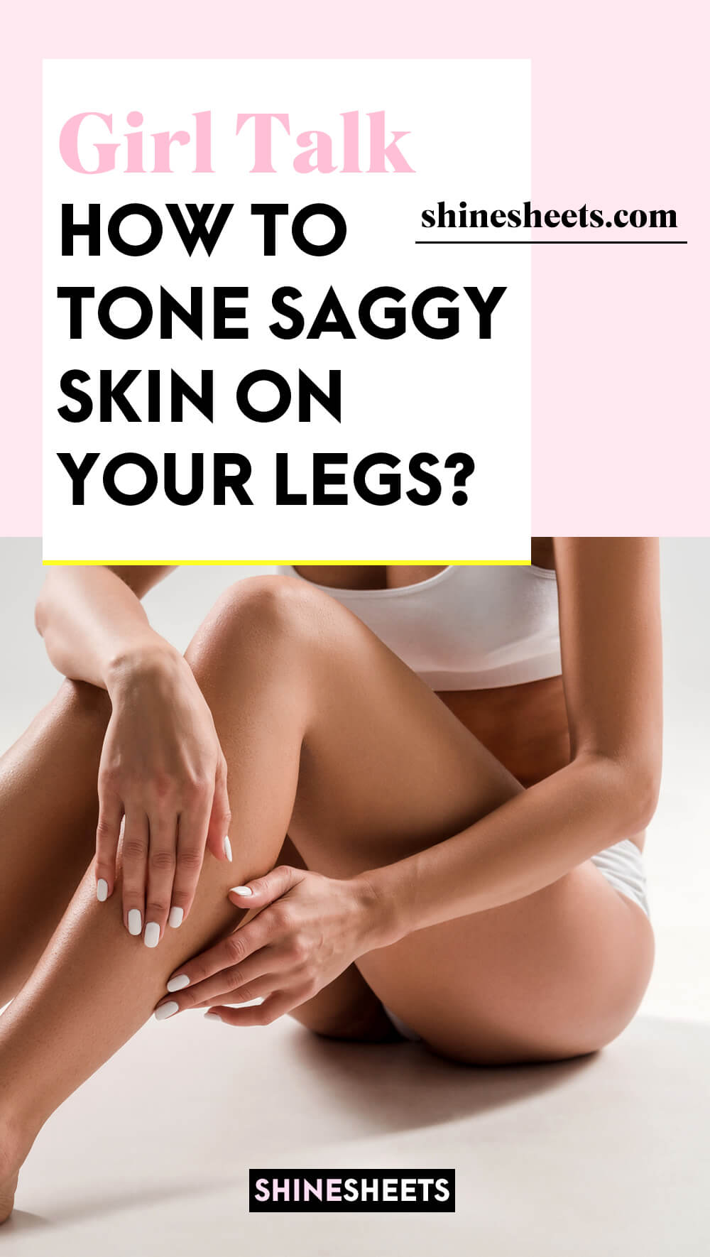 fit woman with sagging skin on legs