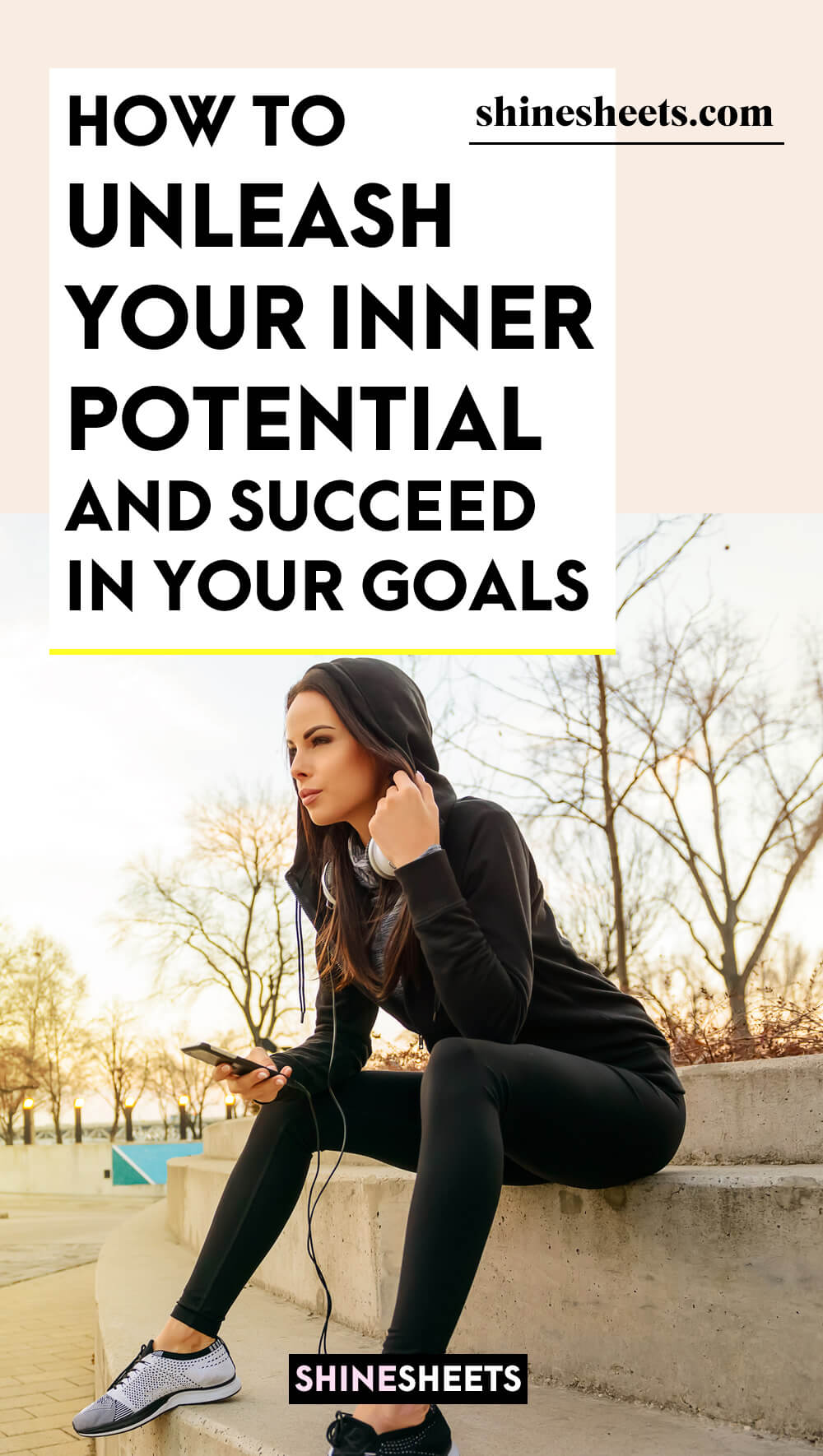 woman getting motivated to workout