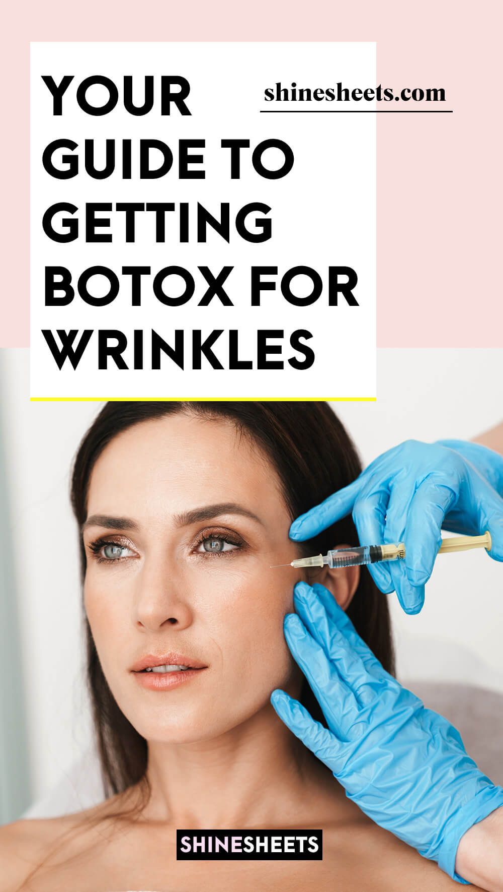 a woman gettingbotox injection for wrinkles