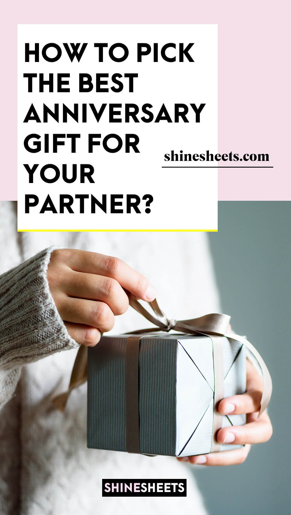 woman holding an anniversary gift