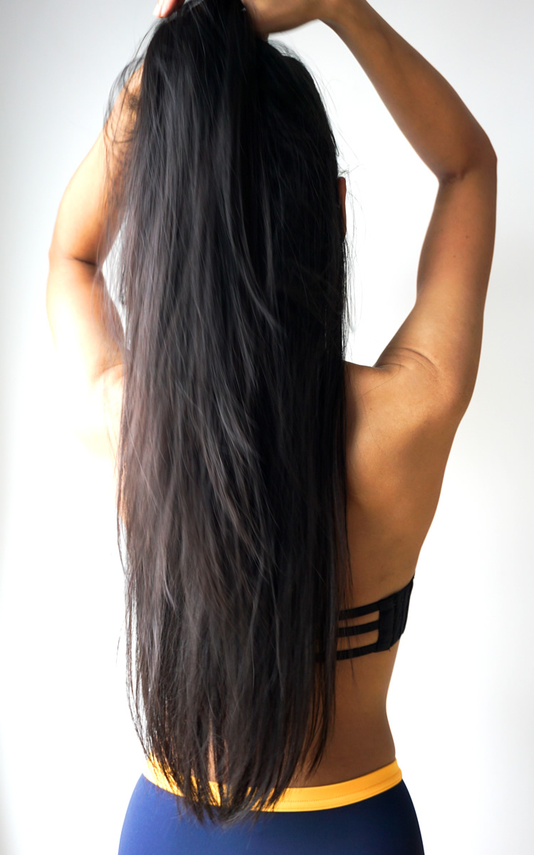 woman with beautiful long black hair