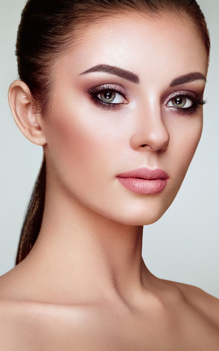 woman with cat eye lashes