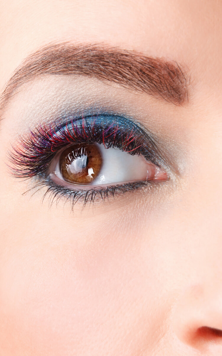 woman with pretty colored lashes