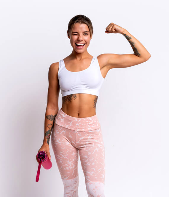 fit woman showing a healthy physique