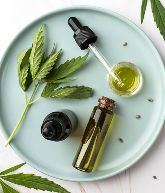 cbd oil on the table