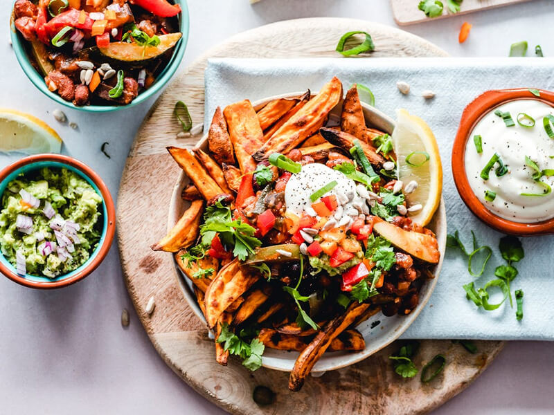 healthy weight loss meal made of sweet potatoes