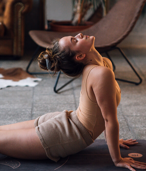 healthy woman exercising doing yoga