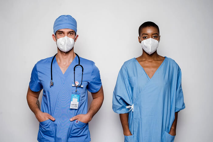 professional male nurse and female nurse
