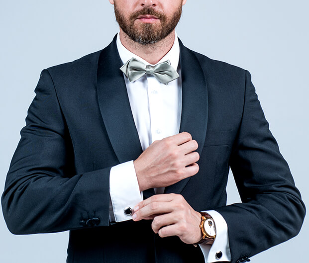 stylish male with a bow tie