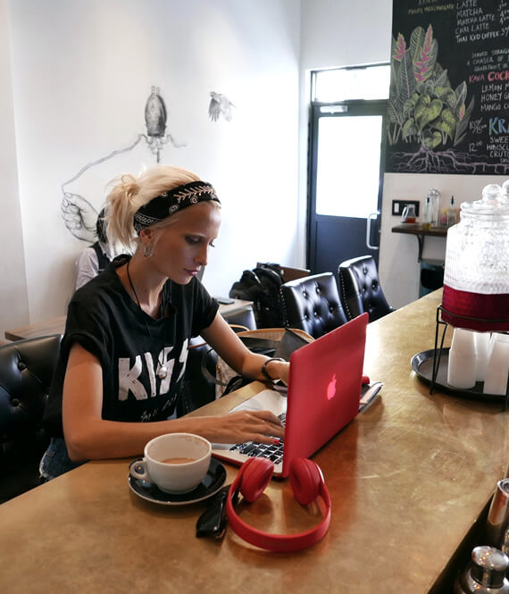 woman entrepreneur working