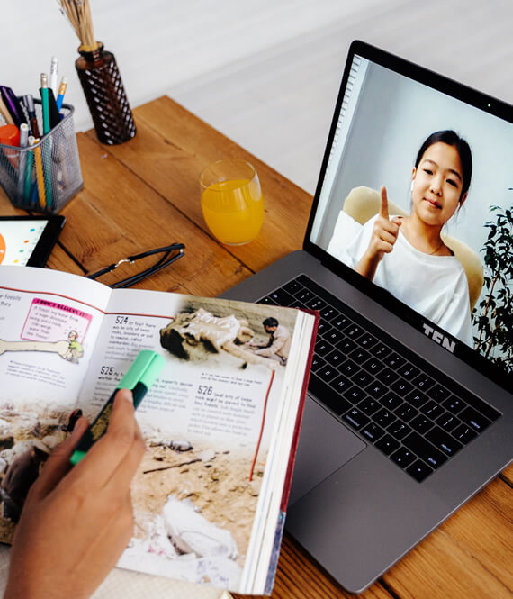 learning through a zoom meeting