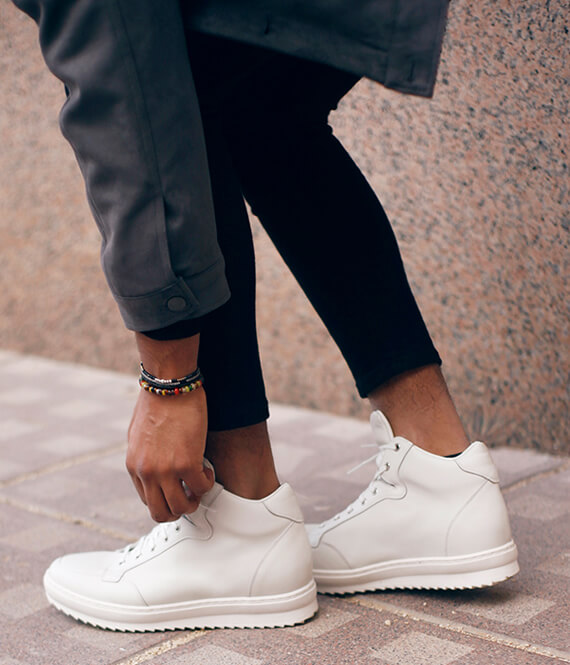 white elevator shoes