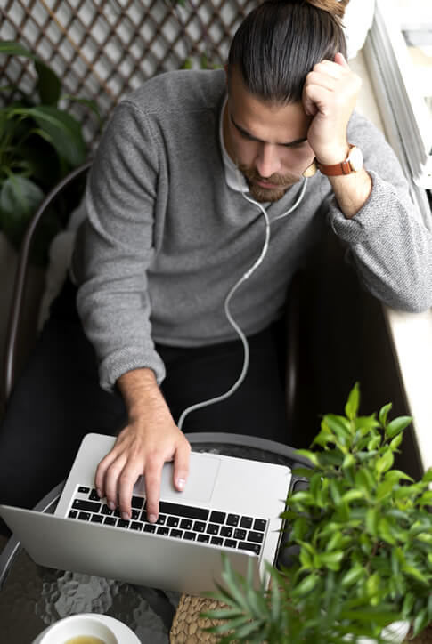 remote worker stressed working