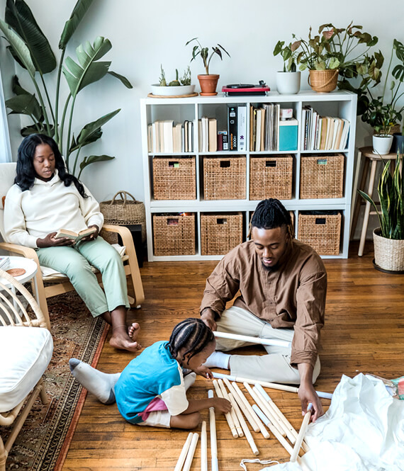 beautiful family upgrading their home