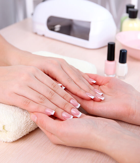 receiving a manicure