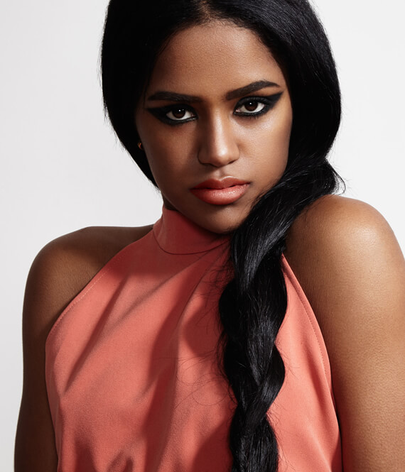 pretty black woman with high quality hair wig
