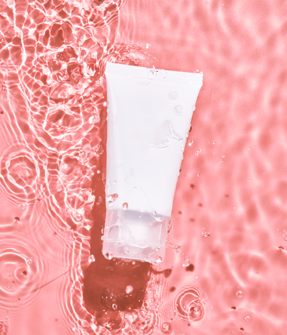 azelaic acid for skin product bottle on water