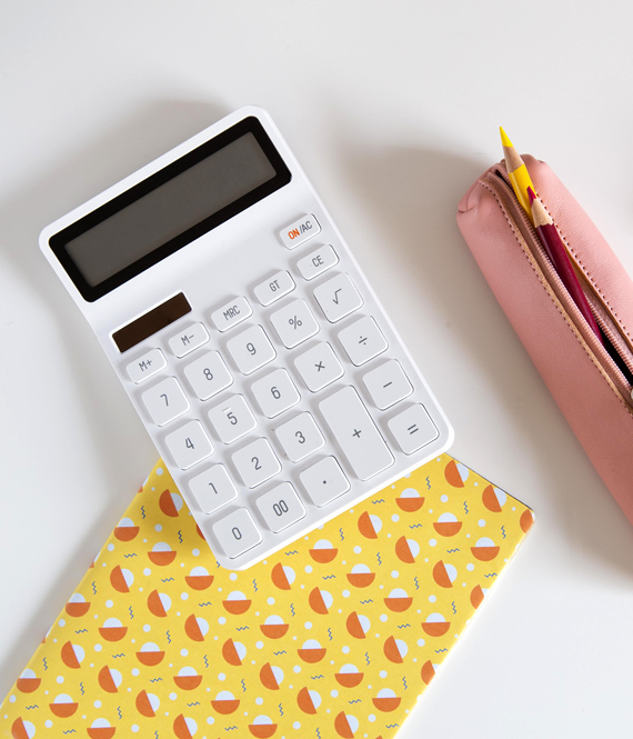 calculator on the table