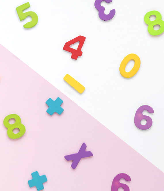 colorful math numbers arrangement
