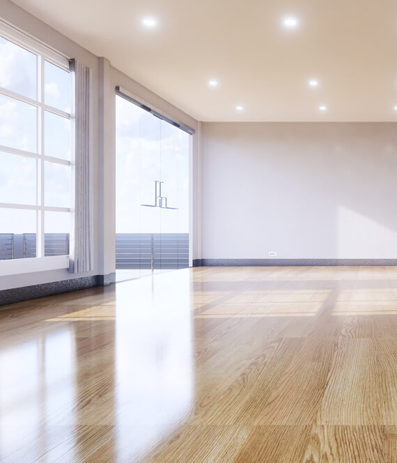 room with beautiful freshly installed floor