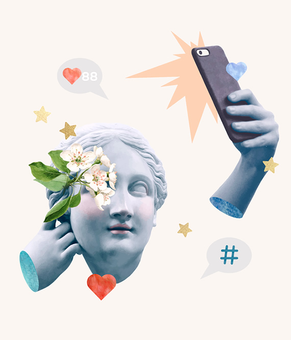 art picture depicting content ideas for social media