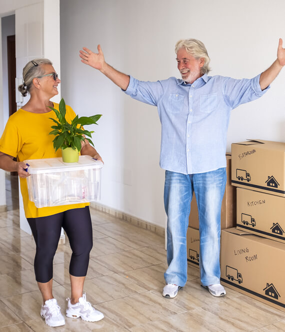 happy people prepare to move to a new home